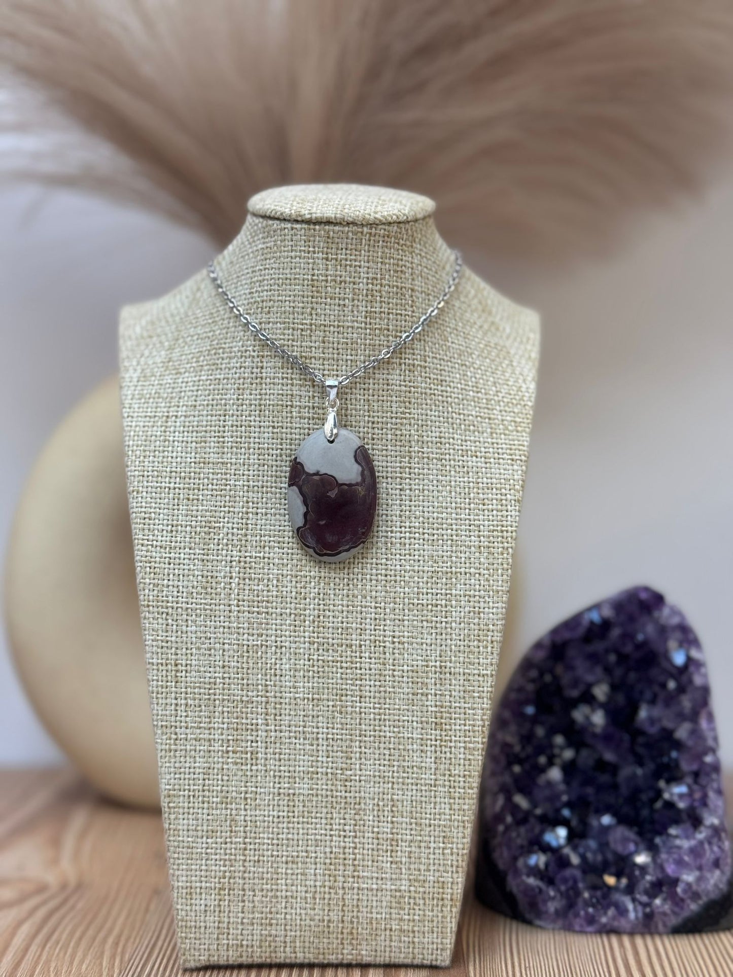 Colgante de jaspe café en Plata 925