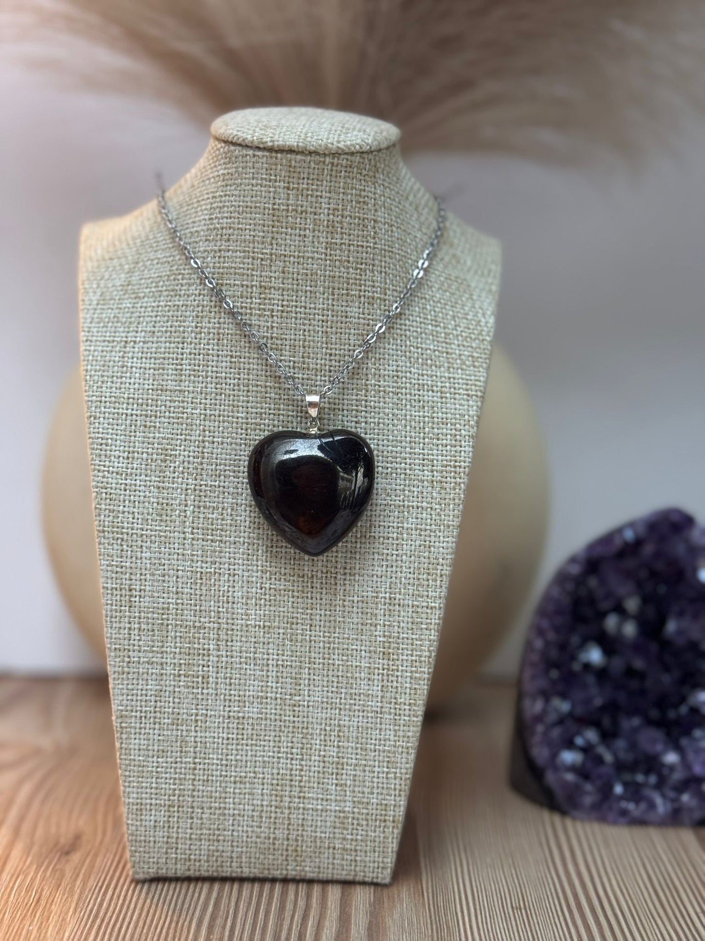 Colgante Corazón de onix en Plata 925