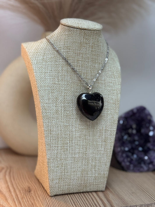 Colgante Corazón de onix en Plata 925