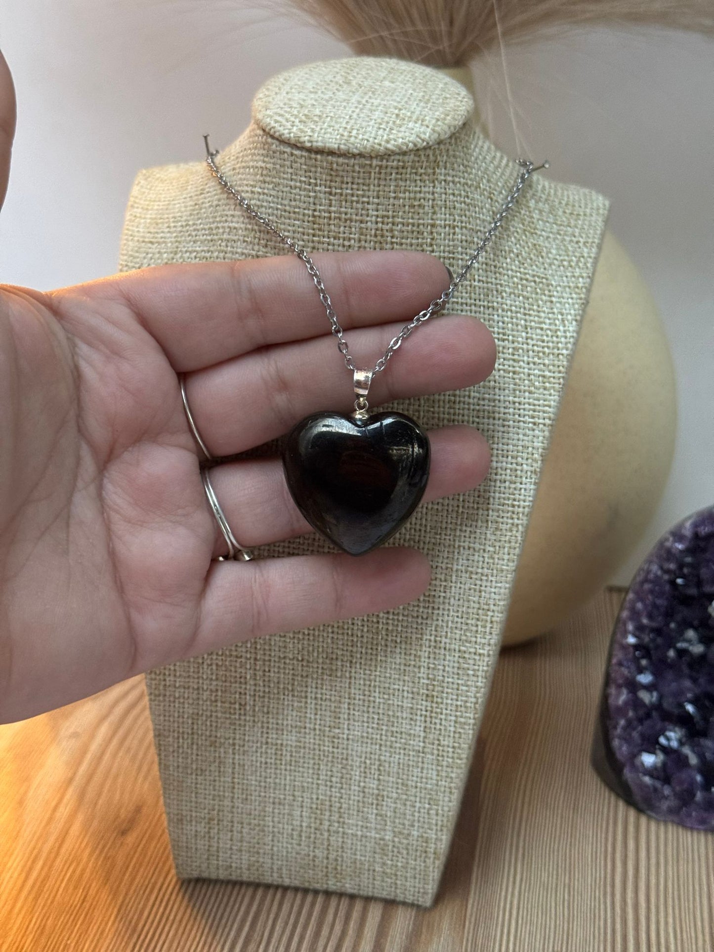 Colgante Corazón de onix en Plata 925