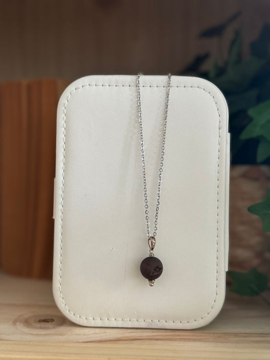 Colgante Aqua Aura Marrón con Drusa plata 925