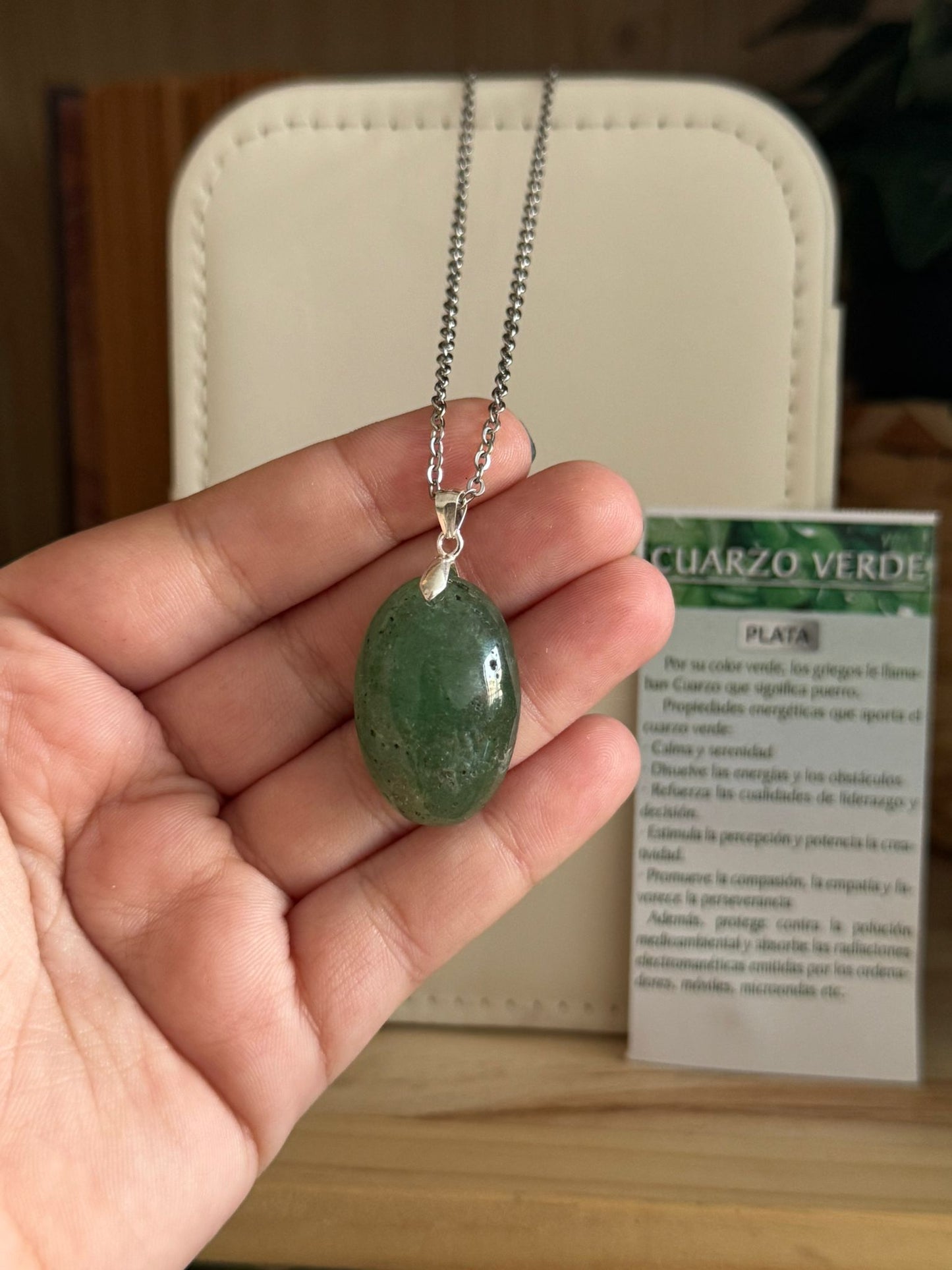 Colgante de Cuarzo Verde plata 925