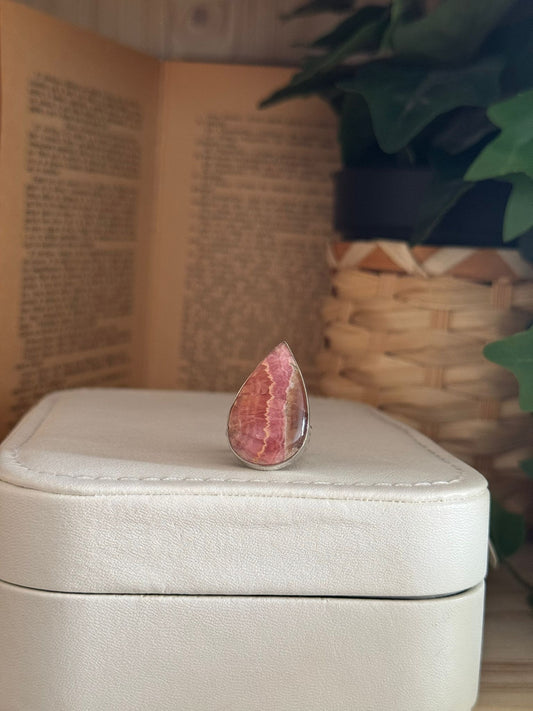 Anillo Ajustable de Rodocrosita en Plata 925