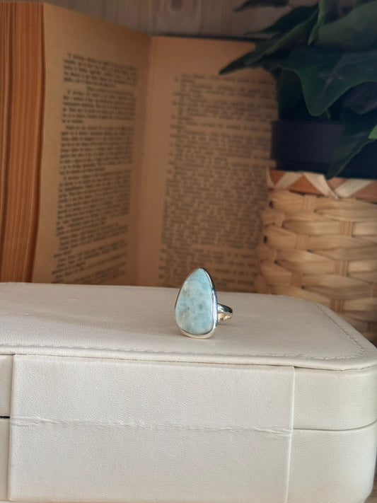 Anillo Ajustable de Larimar en Plata 925