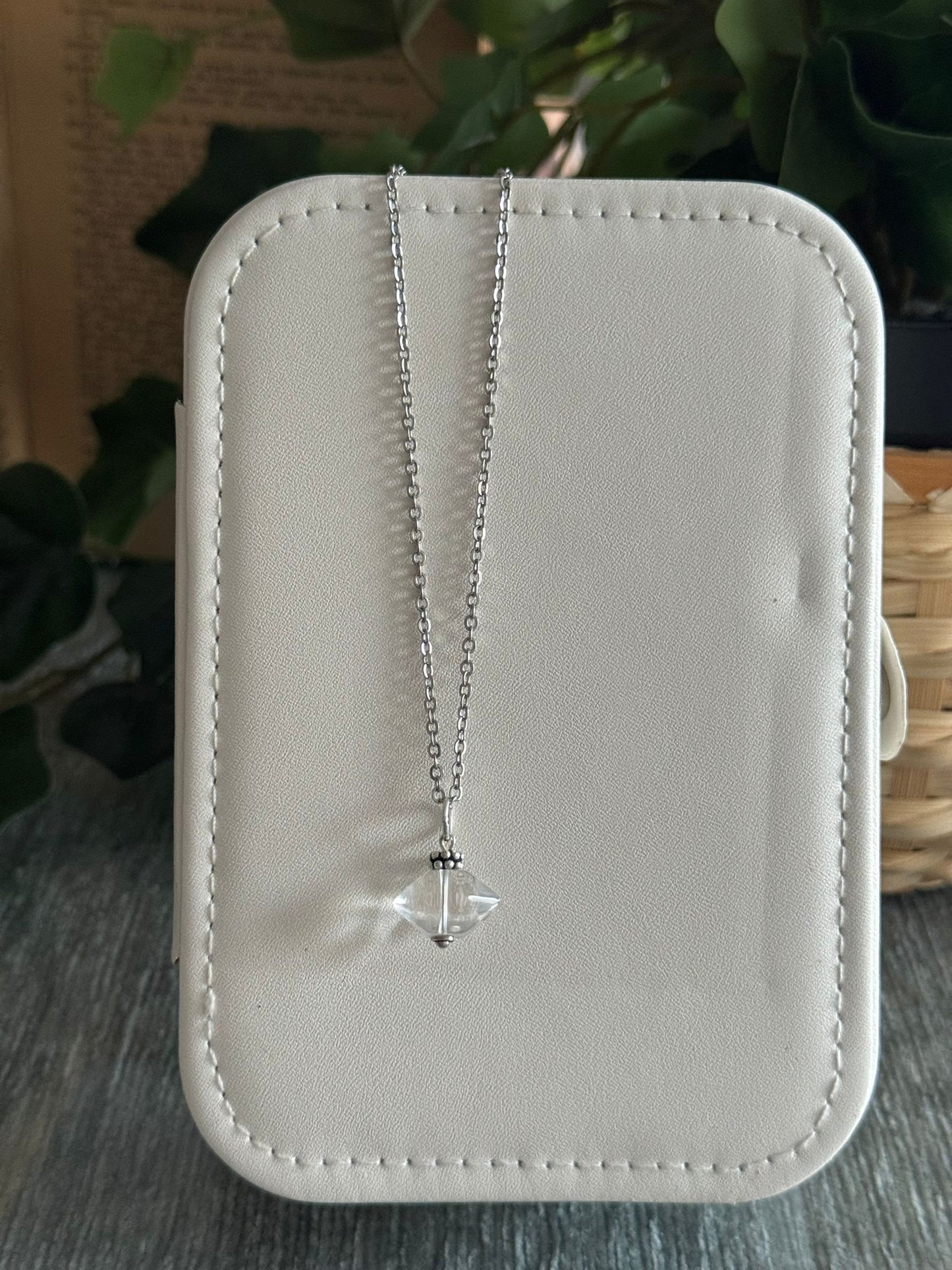 Colgante cuarzo herkimer doble punta