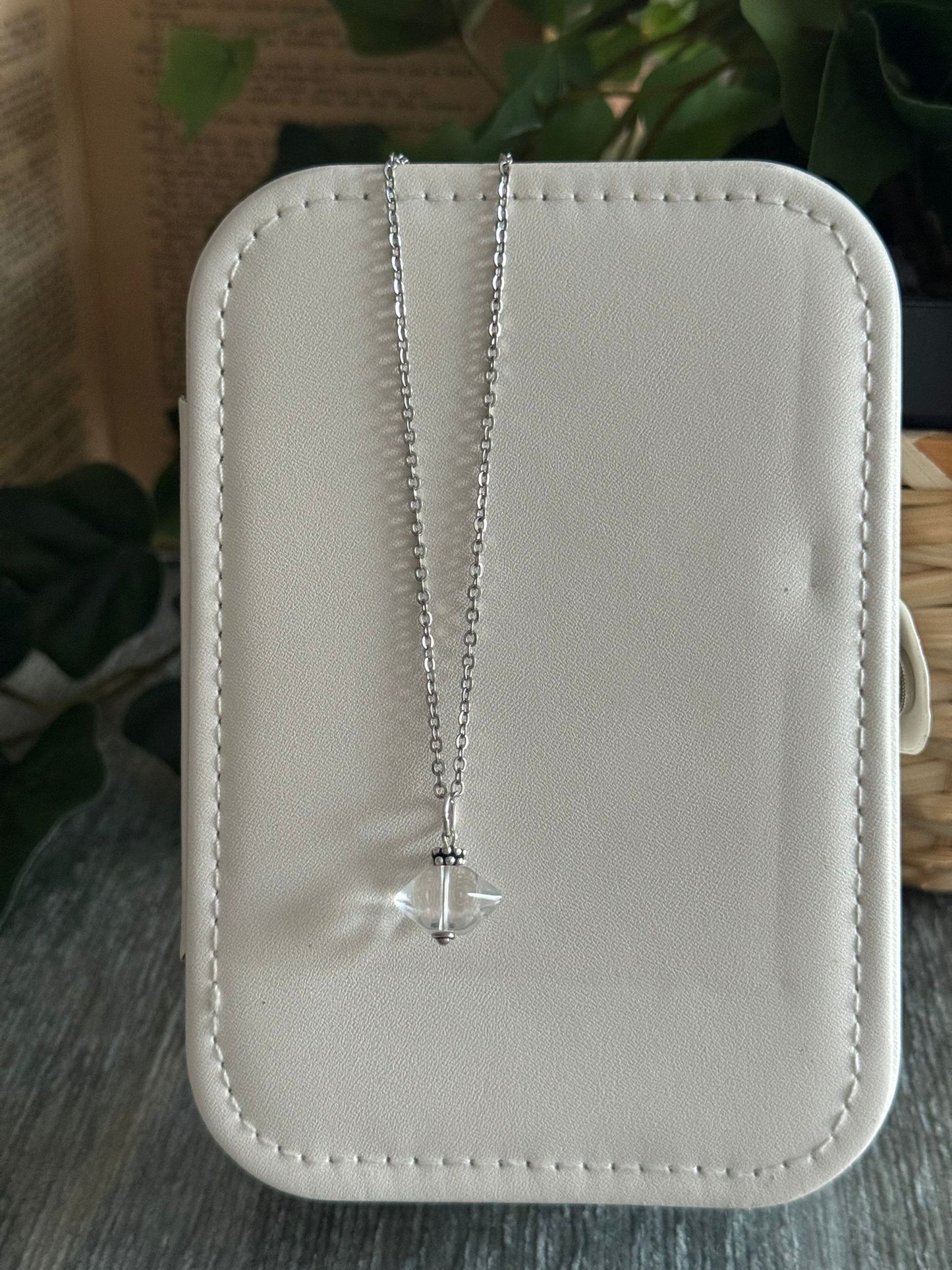 Colgante cuarzo herkimer doble punta