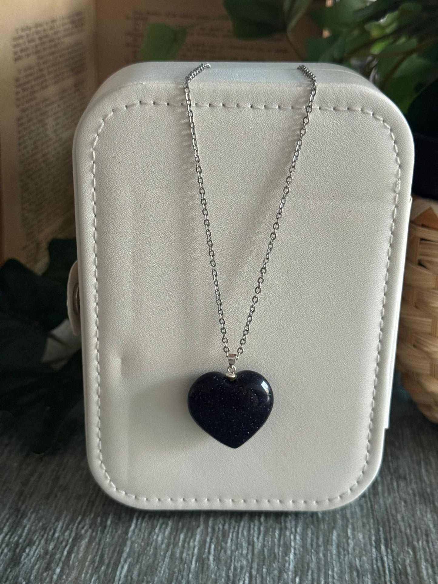 Colgante Corazón de Aventurina Oro (Lluvia de Estrellas) plata 925