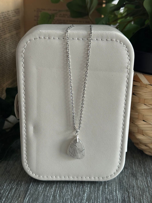 Colgante Turmalina Matrix (Turmalina con Cuarzo Blanco) plata 925