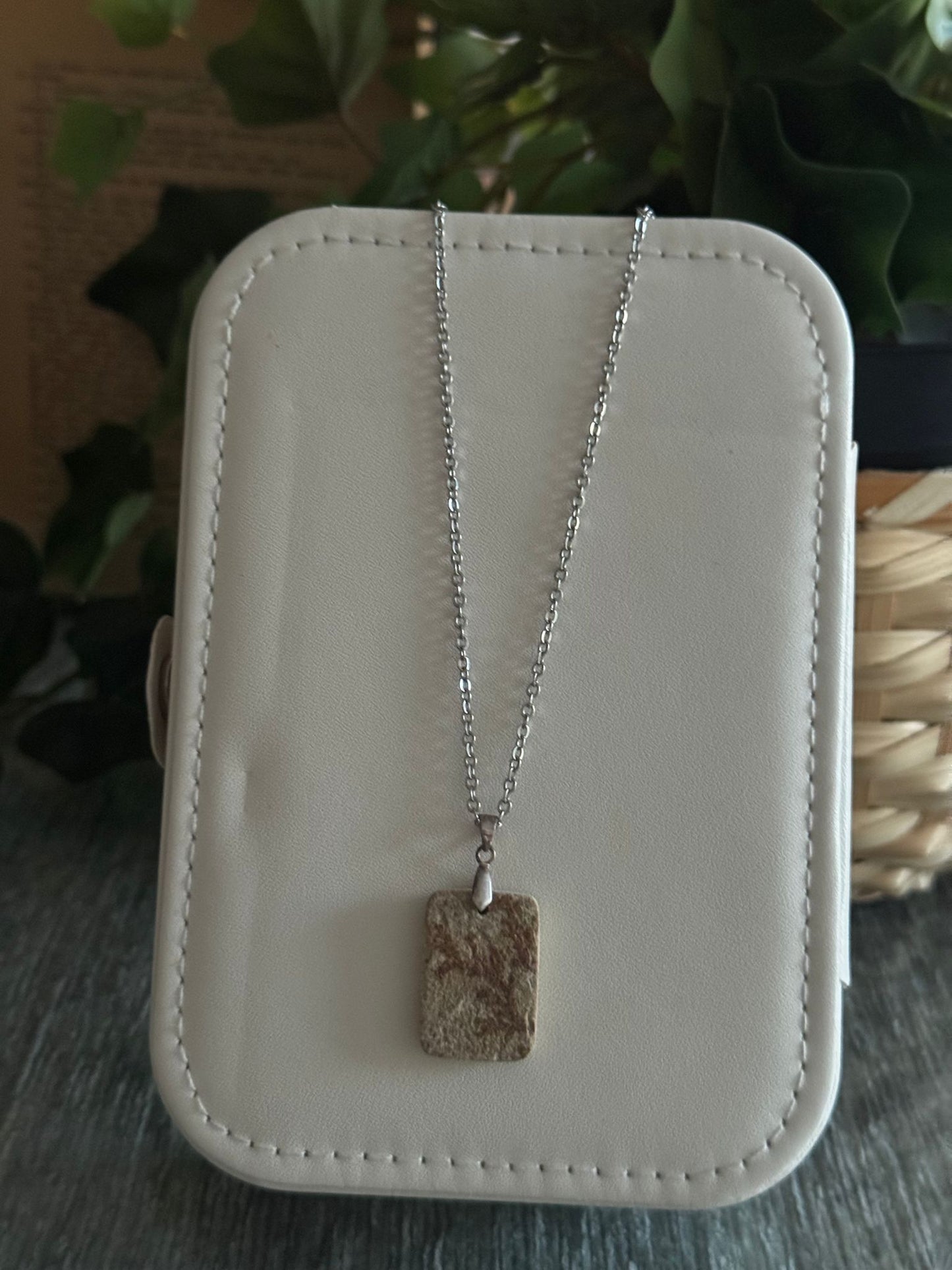 Colgante de Coral Fósil plata 925