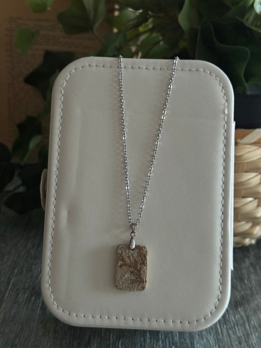 Colgante de Coral Fósil plata 925