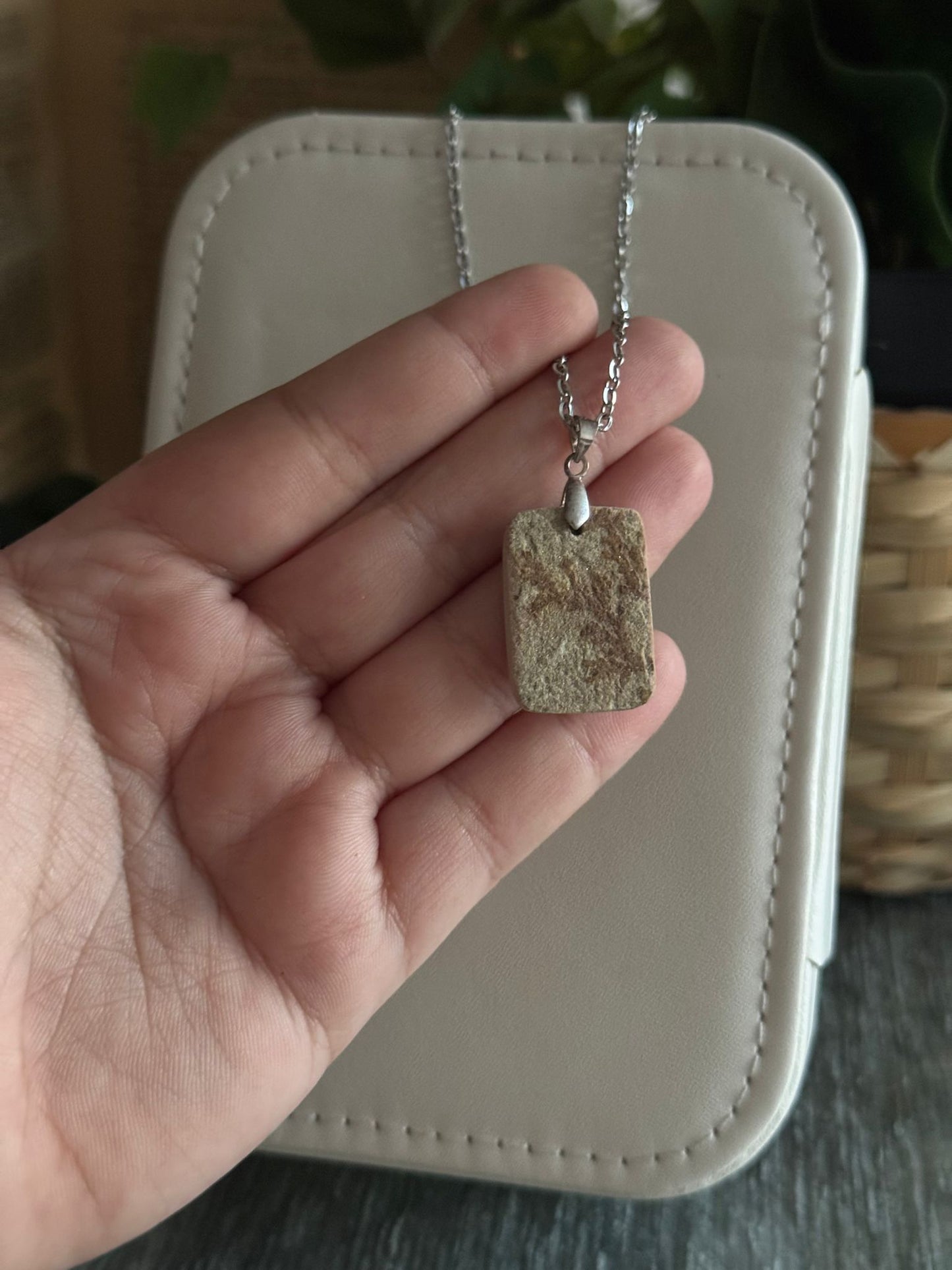 Colgante de Coral Fósil plata 925