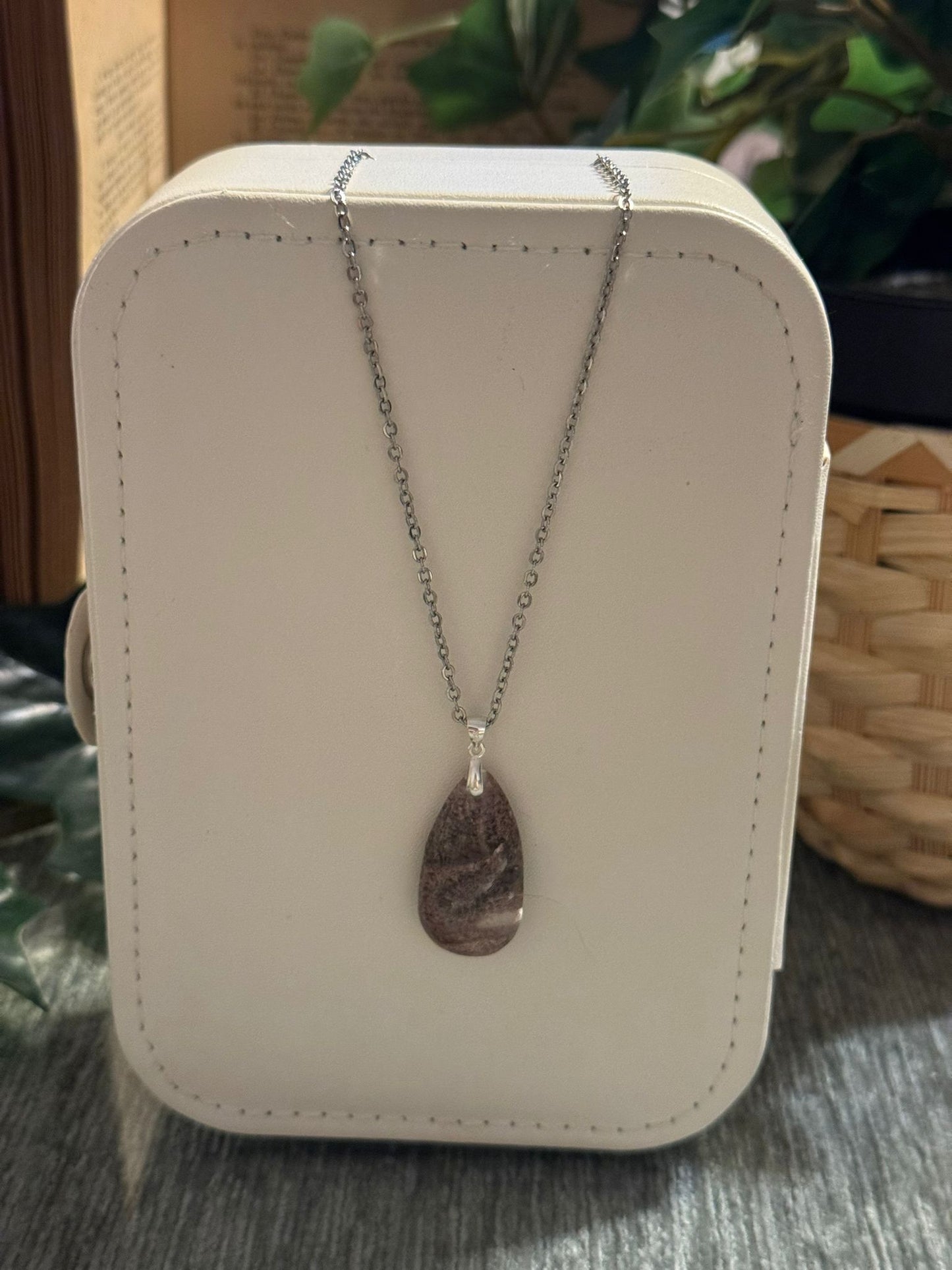 Colgante de Cuarzo Chamánico (Cuarzo Jardín) en Plata 925