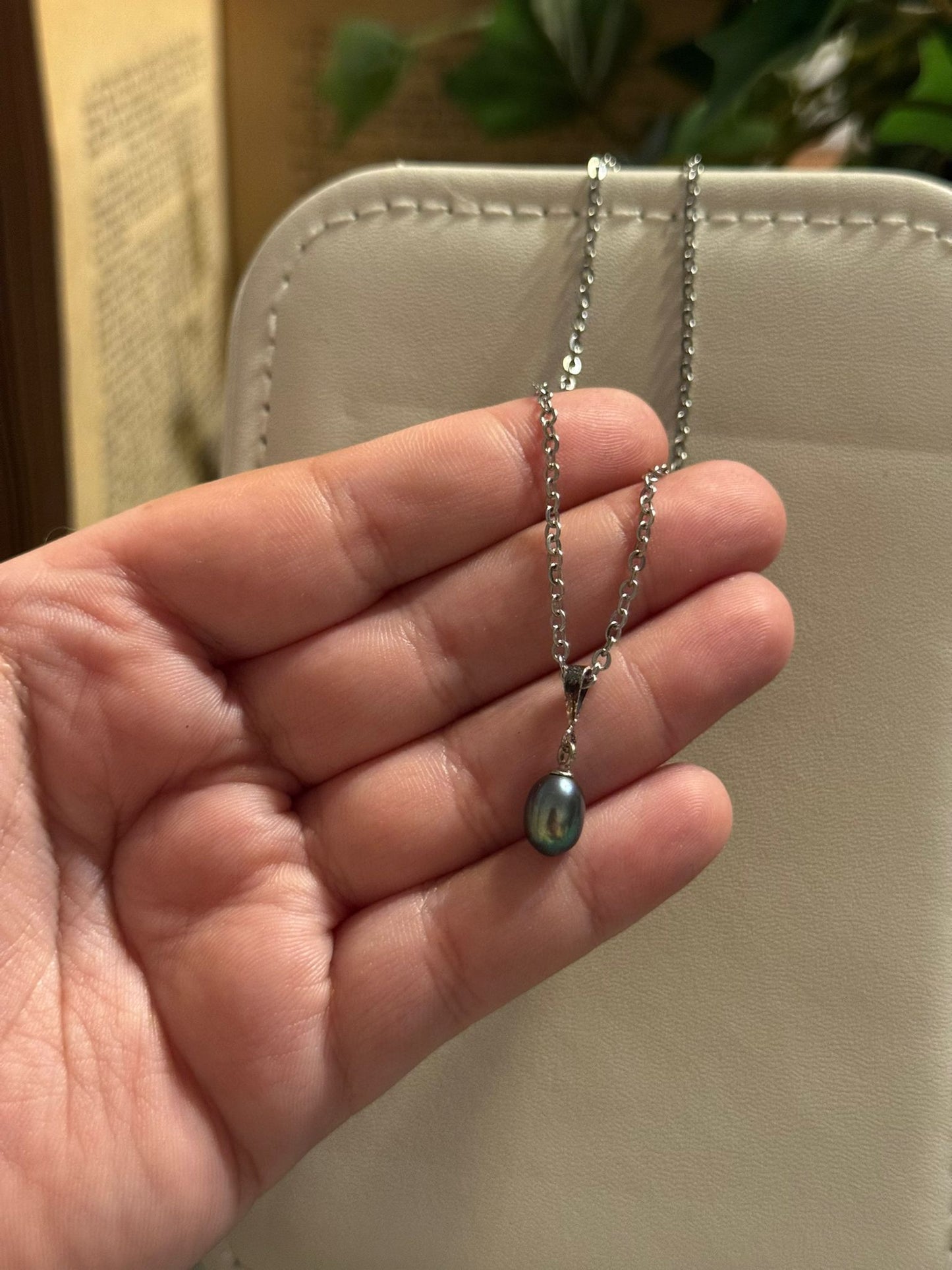 Colgante de Perla Gris en Plata 925