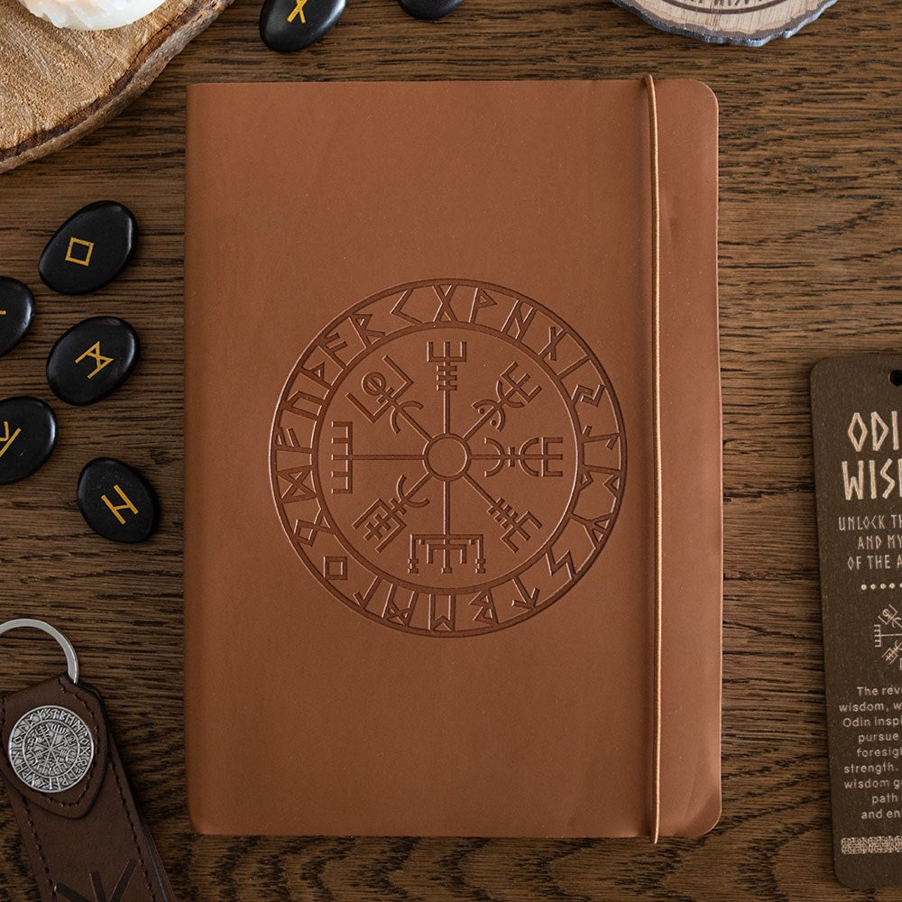Diario de piel sintética Viking Compass A5 con bolígrafo
