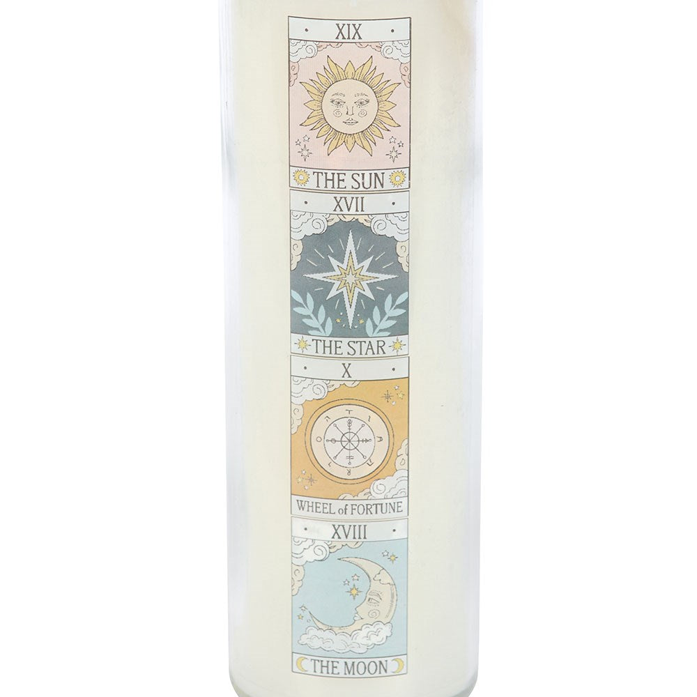 Vela de tubo vintage con rosa del tarot