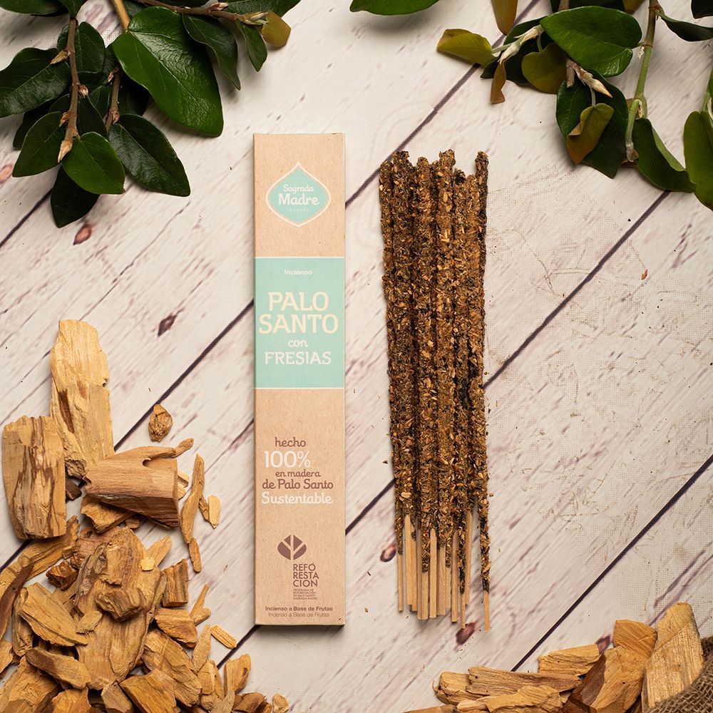 Incienso de Palo Santo con Fresias de sagrada madre
