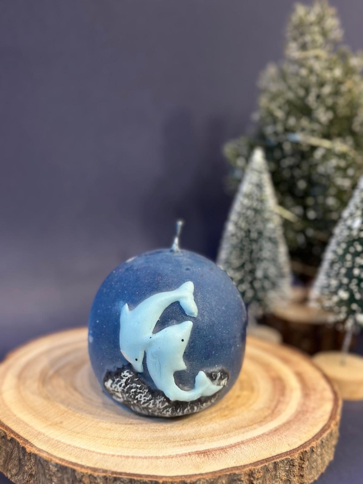 Vela Esfera Océanos delfines en Movimiento