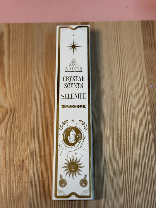 Incienso Selenita con Cajita de Minerales Extra