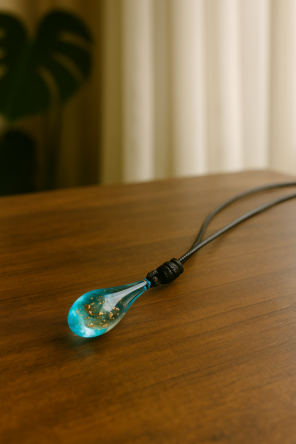 Colgante Gota Azul Luminoso