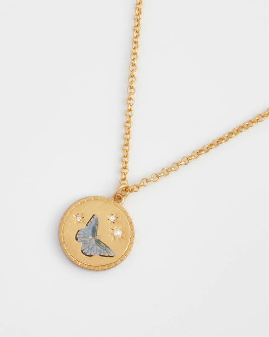 Collar con colgante Butterfly Spirit Guide artesanal