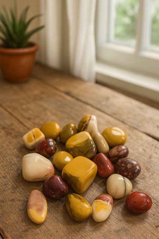 Mineral rodado Jaspe mokaíta