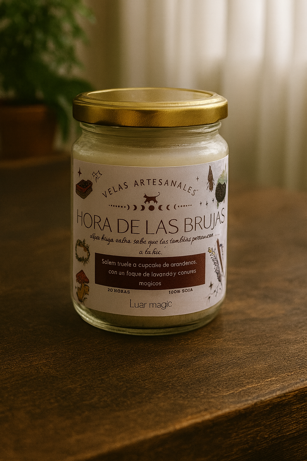 Vela artesanal "Hora de las Brujas"