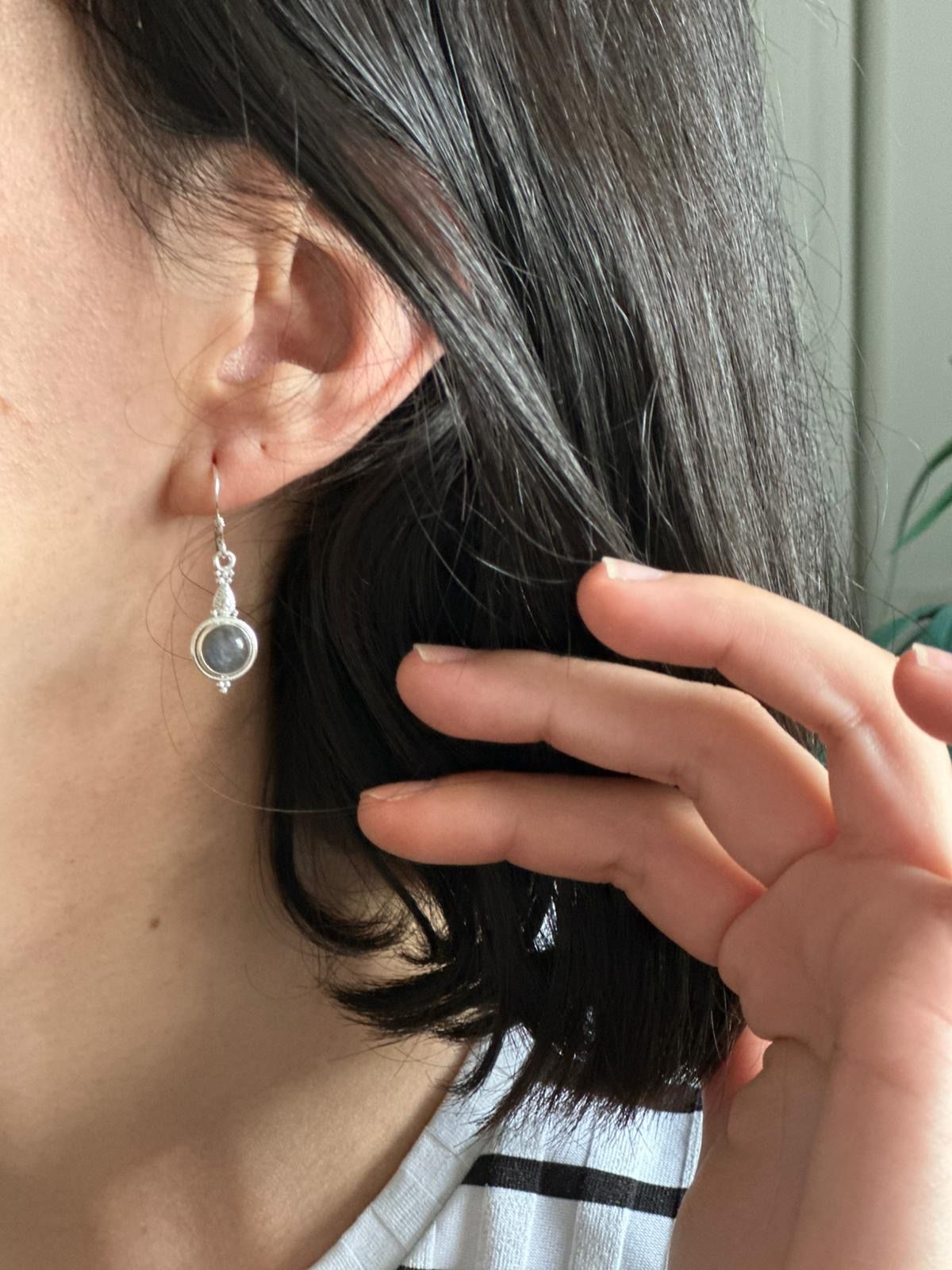 Pendientes de plata con labradorita
