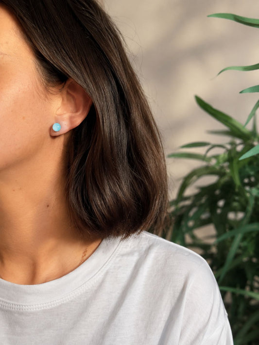 Pendientes de plata con esmalte - Azul, naranja y granate