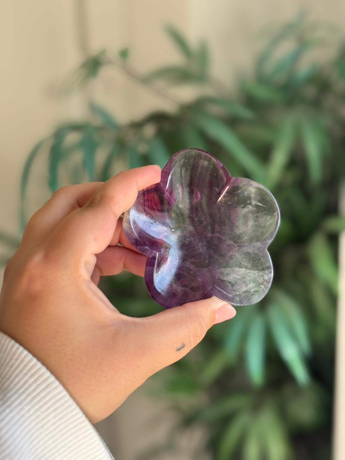 Bol de fluorita en forma de flor