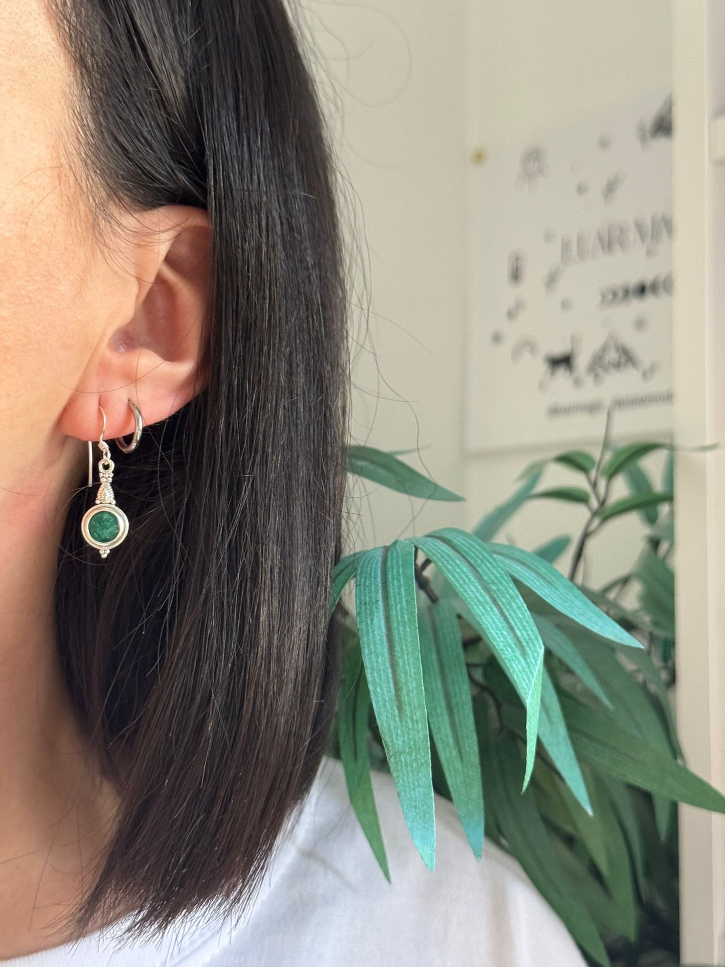 Pendientes de esmeralda en plata