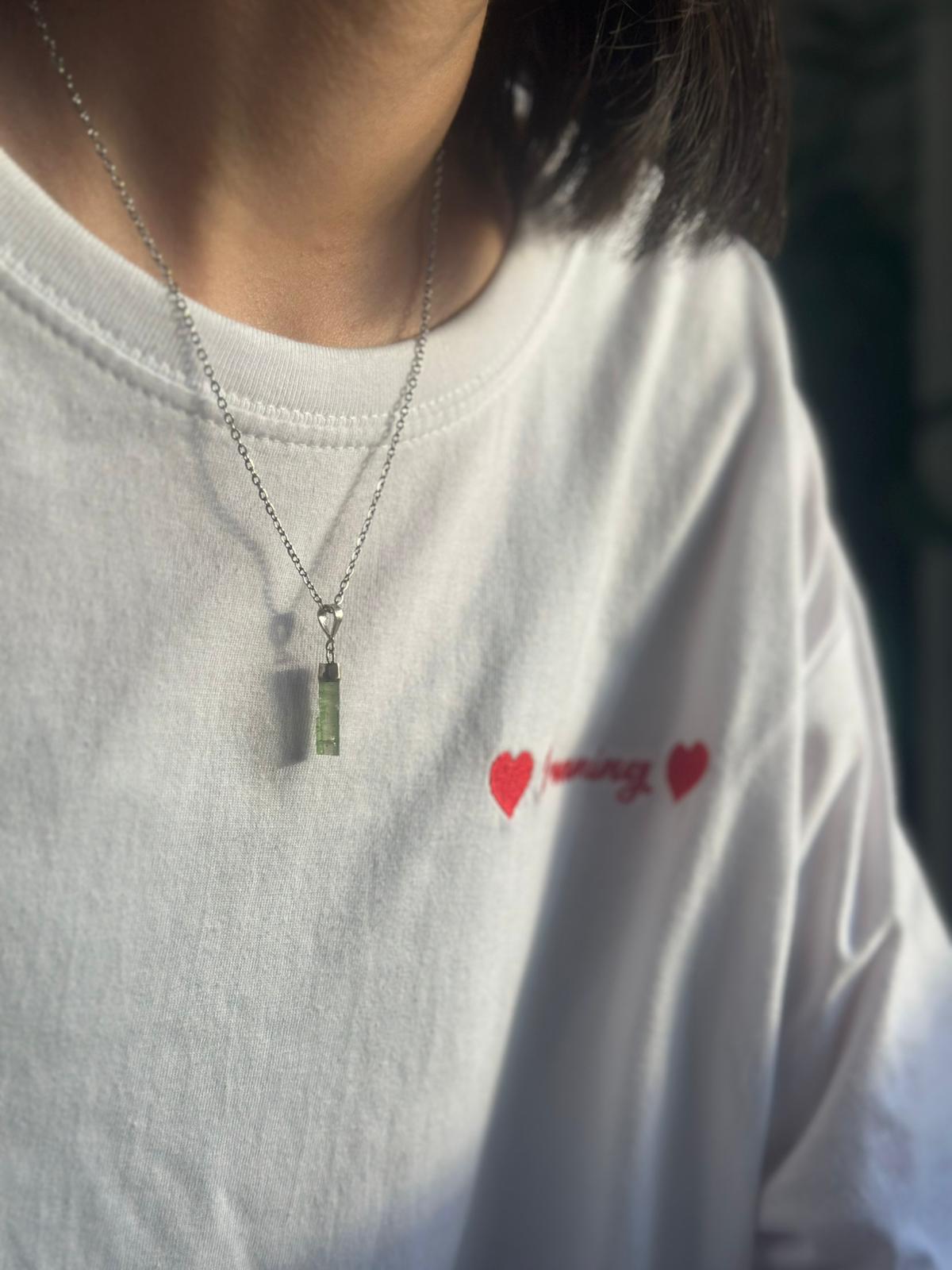 Colgante de plata con turmalina verde