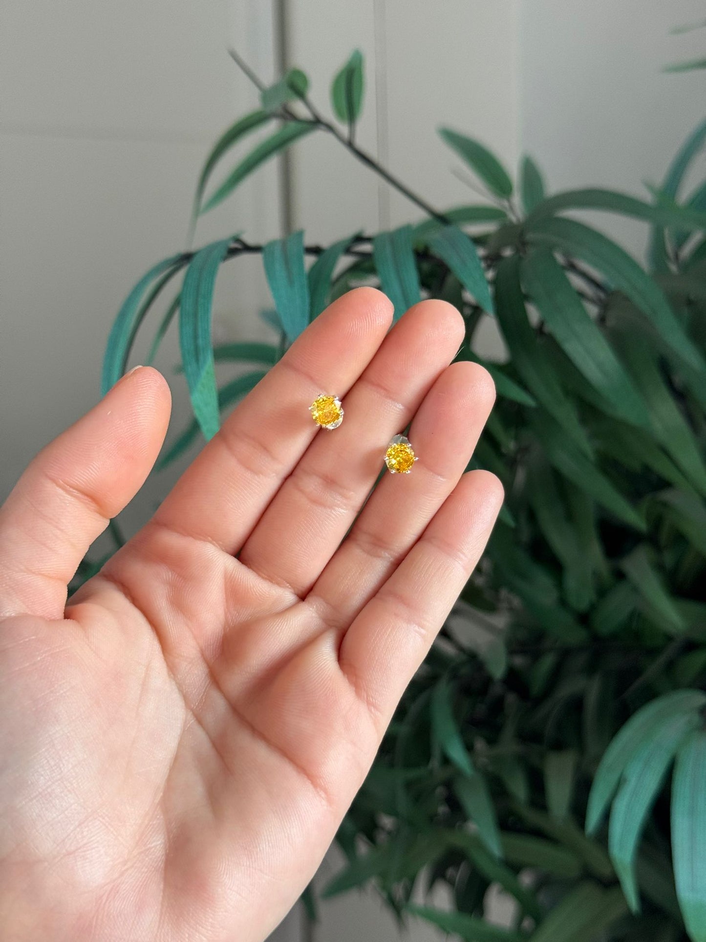 Pendientes de citrino en plata