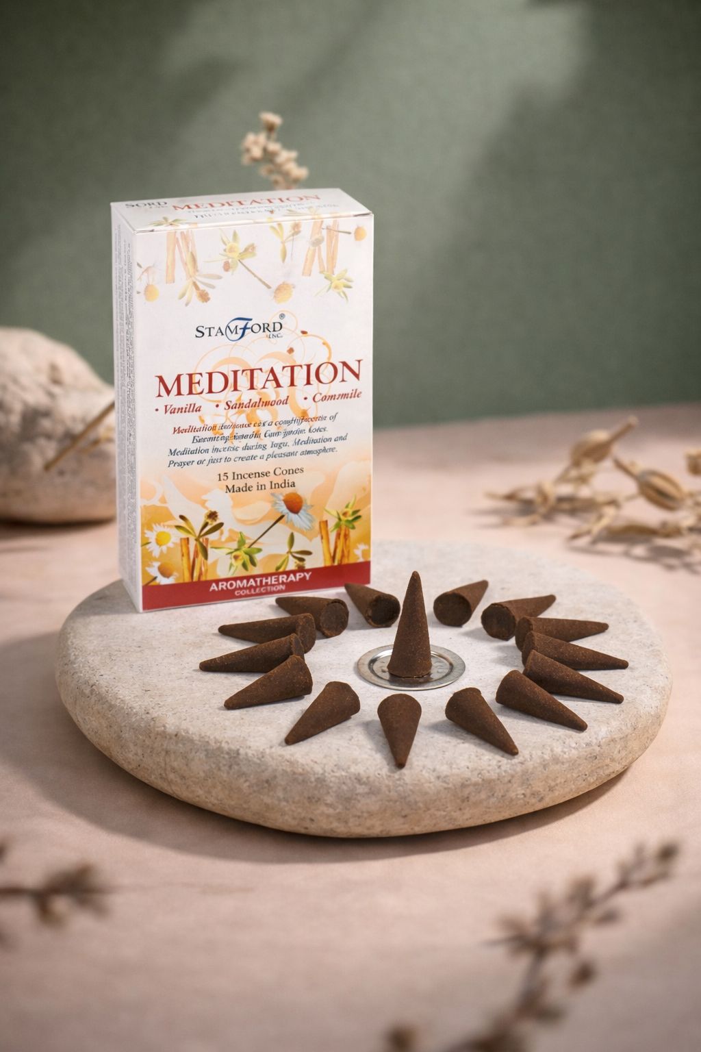 Conos de Meditación de reflujo  (Vainilla, Sándalo y Manzanilla)