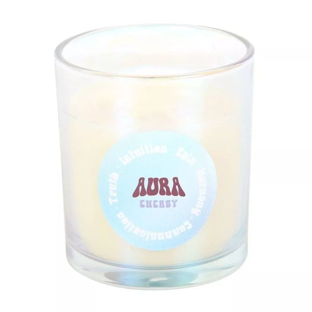 Vela iridiscente Aura energía con aroma Ocean Breece