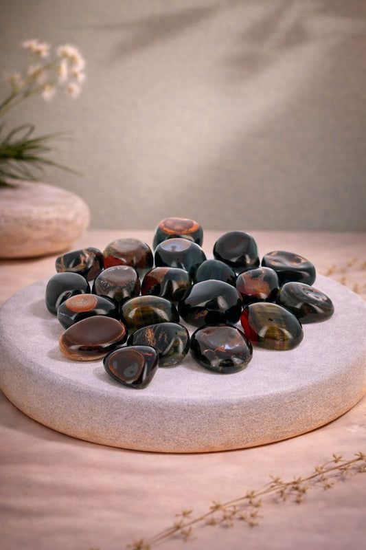 Piedras pulidas extras de ojo de halcón