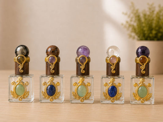 Frascos ritualizados con minerales