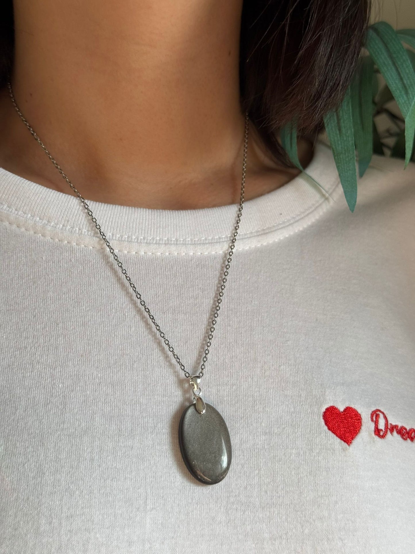 Colgante de obsidiana plateada en plata
