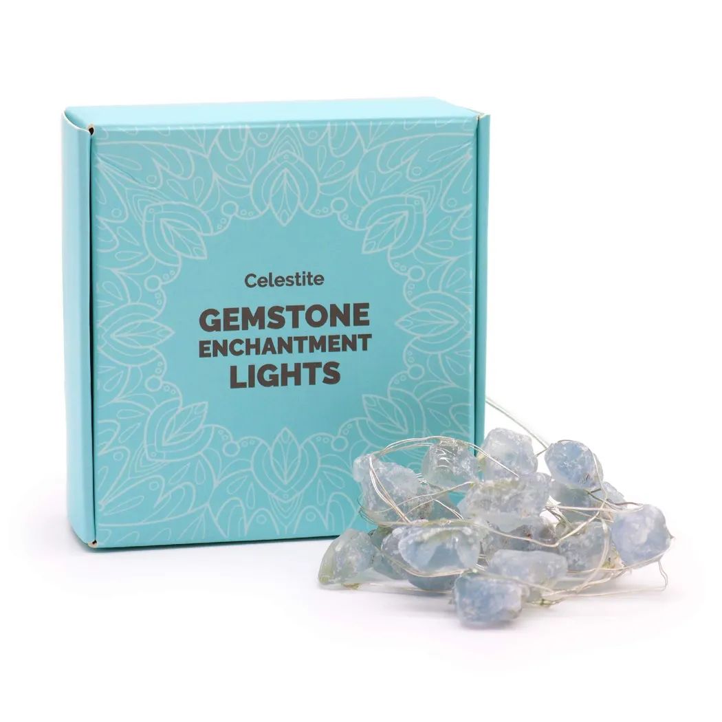 Luces Encantadas con Piedras de Celestina