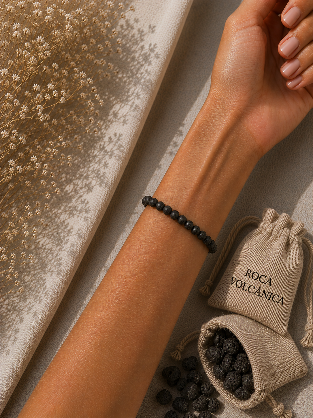Pulsera de bolas de minerales
