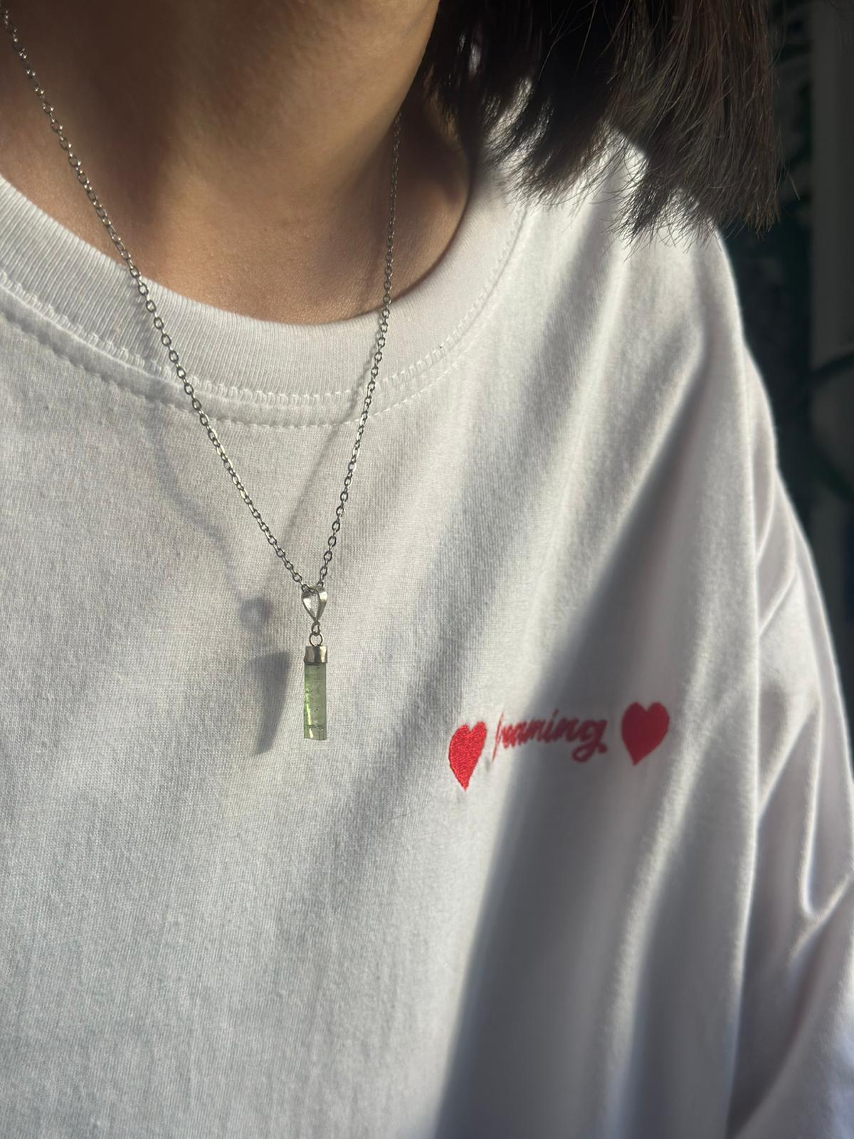 Colgante de plata con turmalina verde