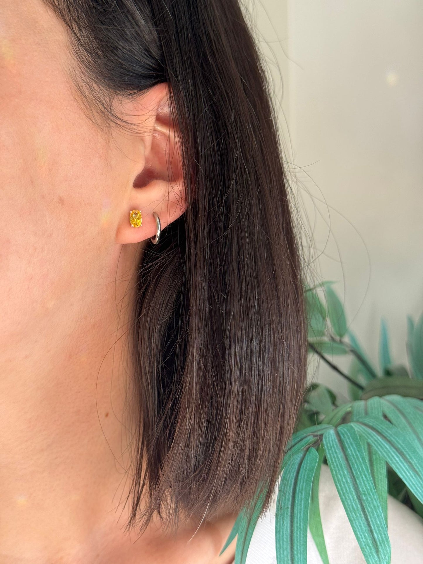 Pendientes de citrino en plata