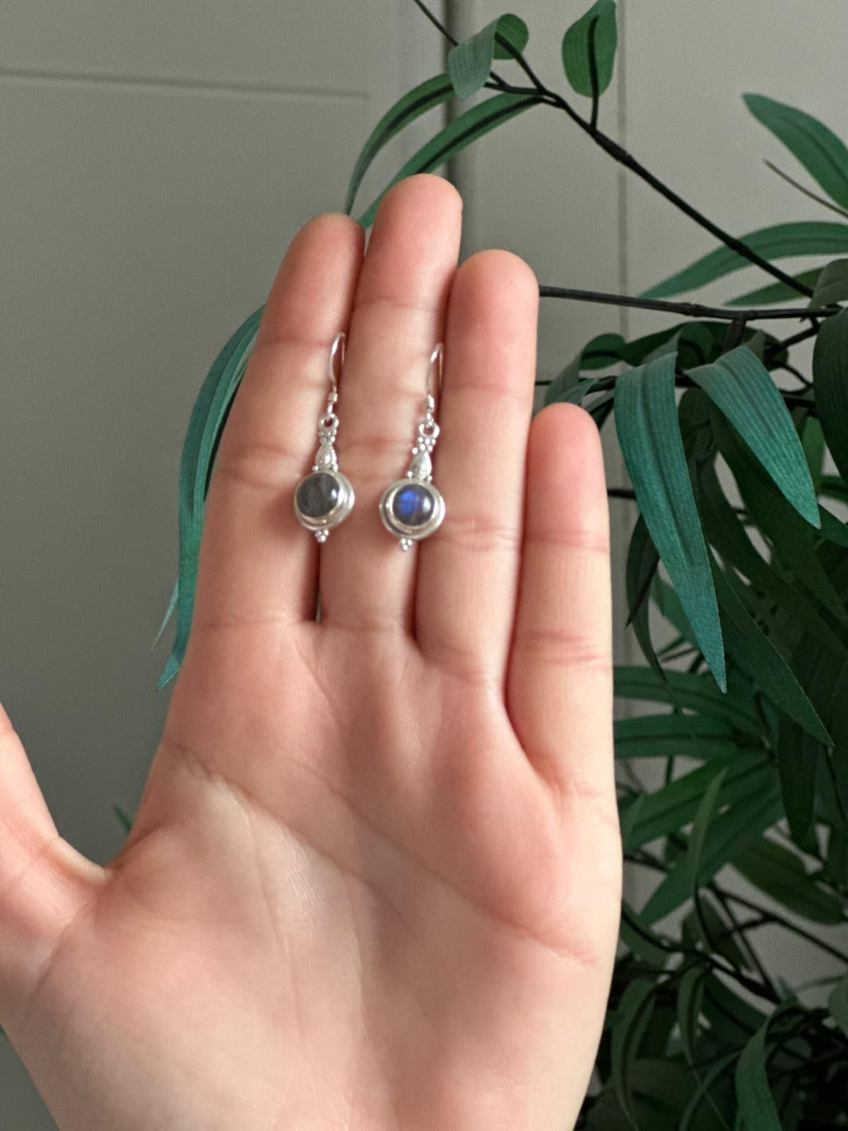 Pendientes de plata con labradorita