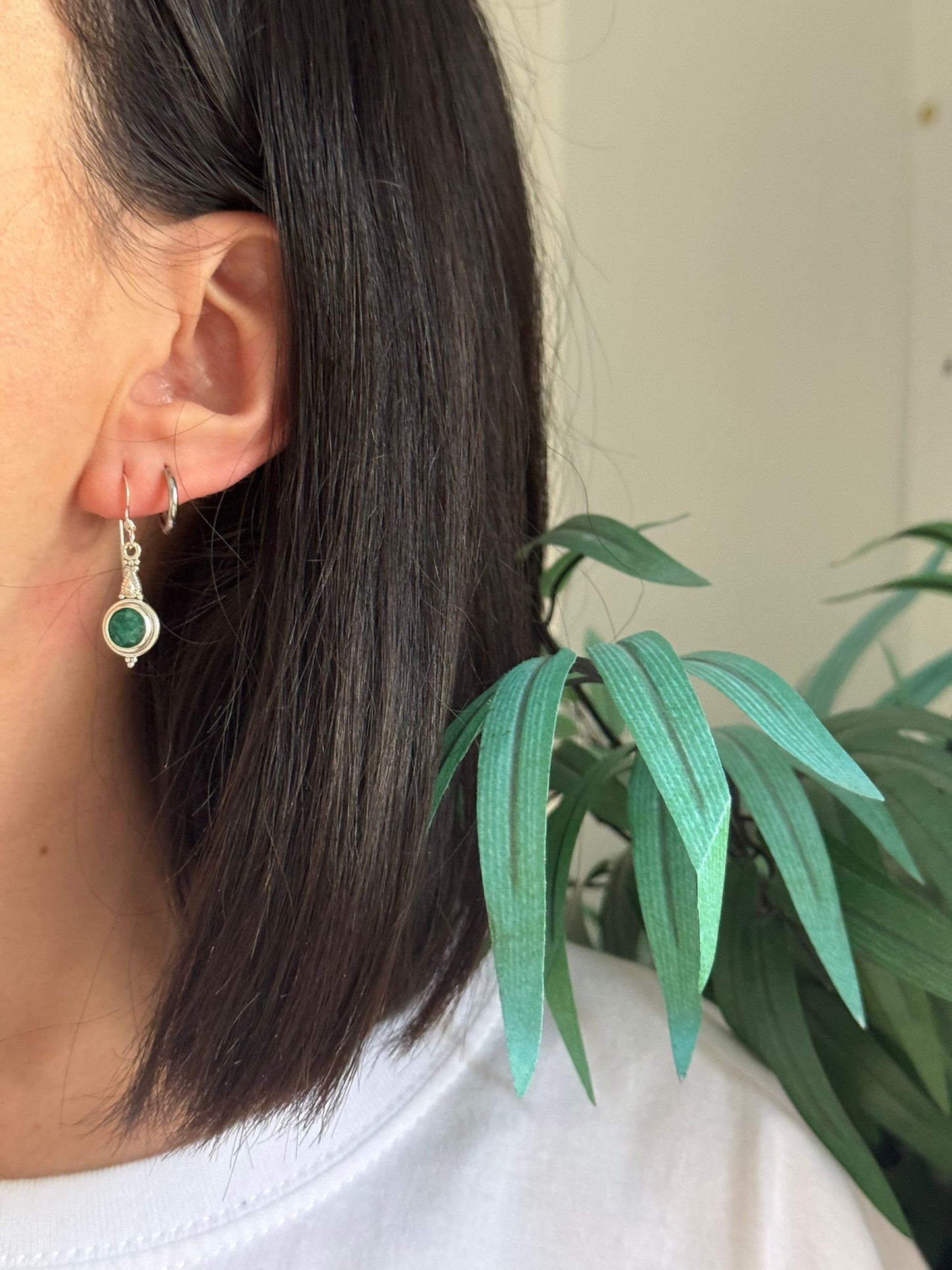 Pendientes de esmeralda en plata