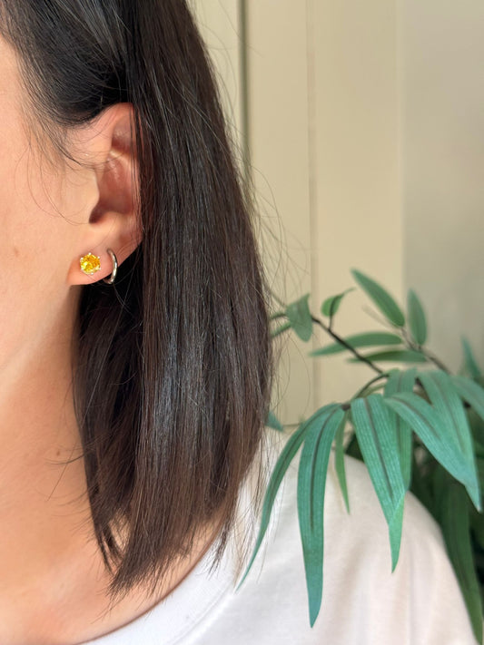 Pendientes de citrino en plata