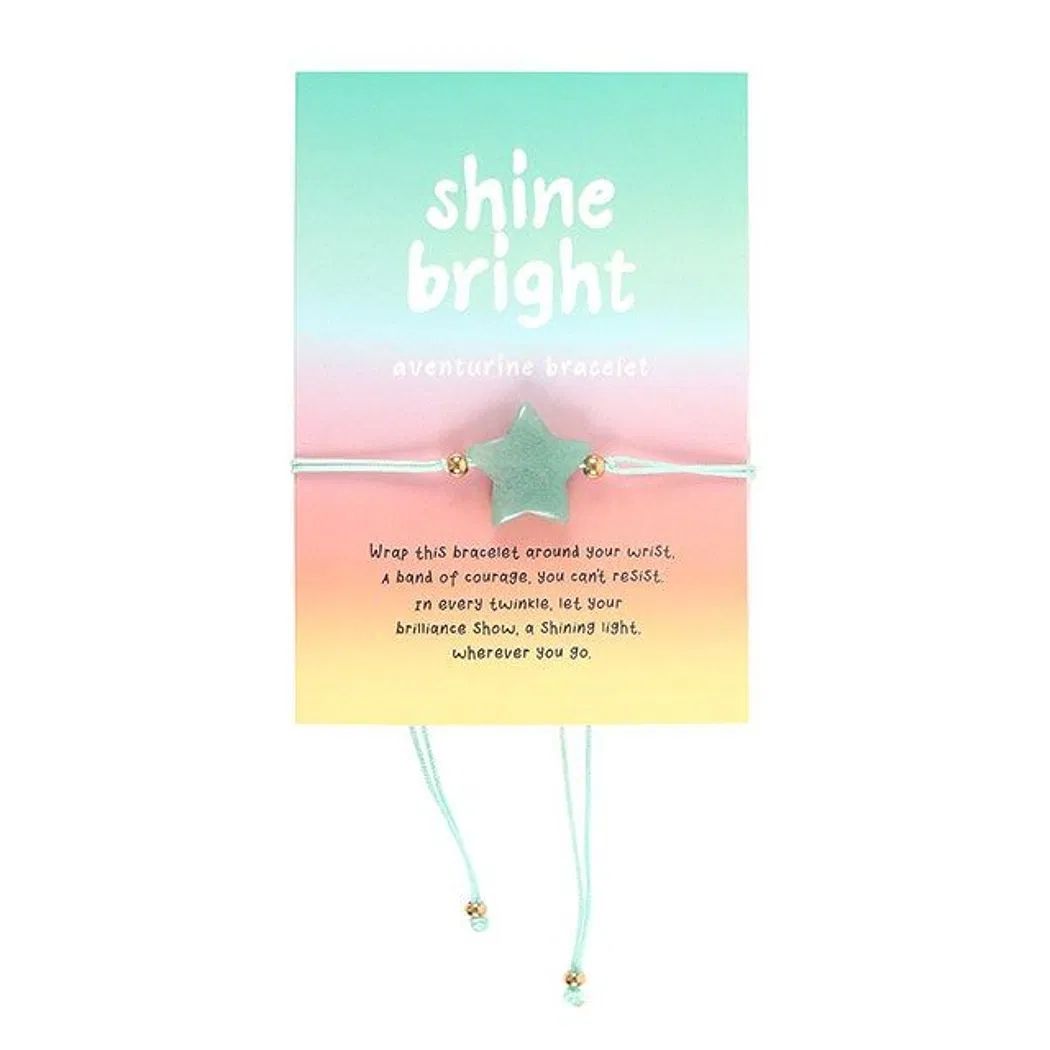 Pulsera de estrella de cristal de Aventurina brillante