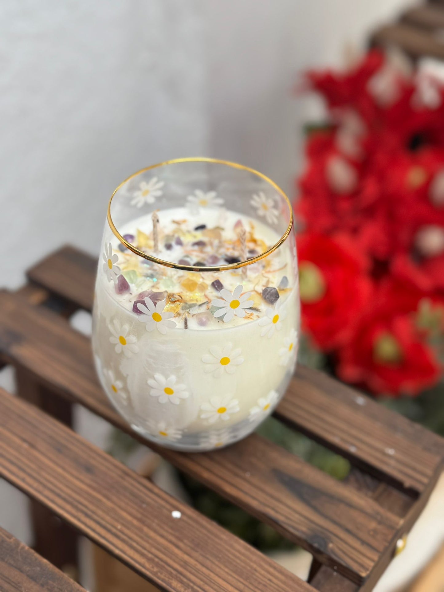 Vela en vaso de cristal - Claridad y Buena Energía.