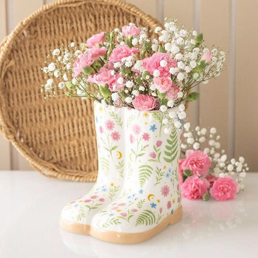 Maceta para botas de agua con estampado floral Luna Bloom.