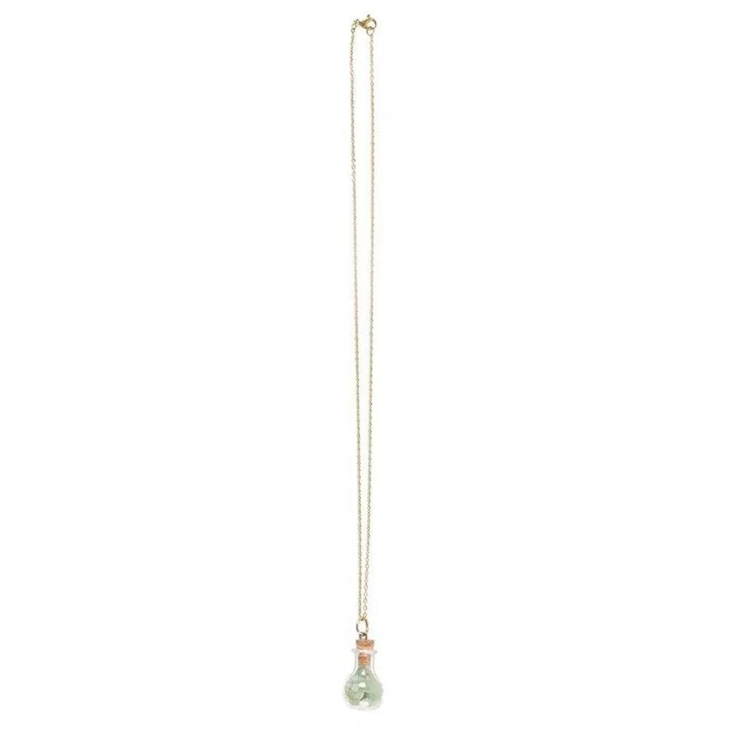 Collar de botella de poción de aventurina de la bruja verde.