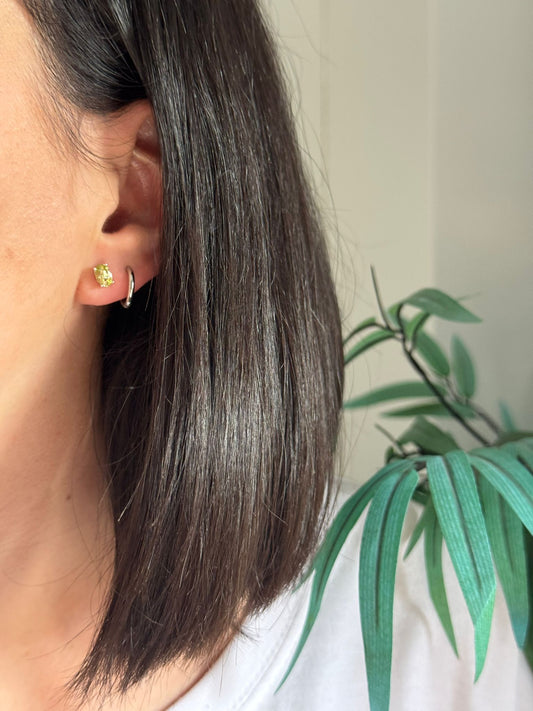 Pendientes de olivino peridoto en plata