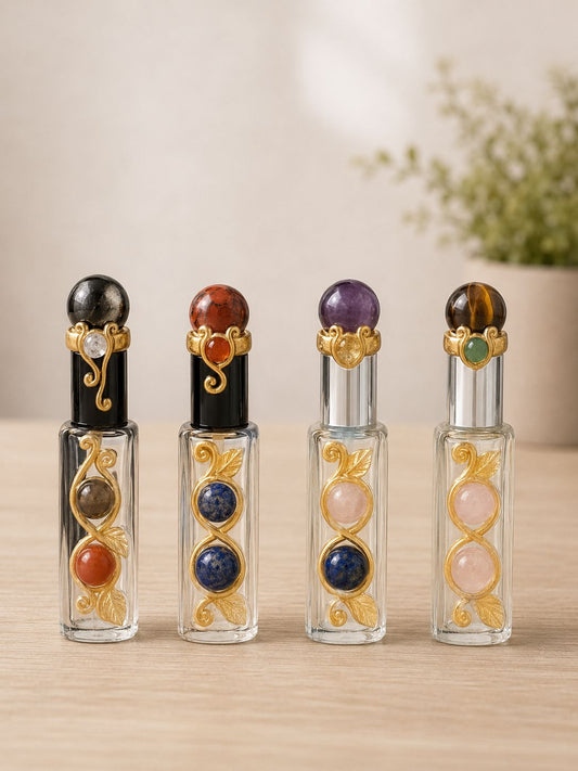 Frascos ritualizados con minerales
